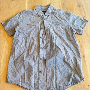 Prana Gray and Red Patterned Casual Shirt